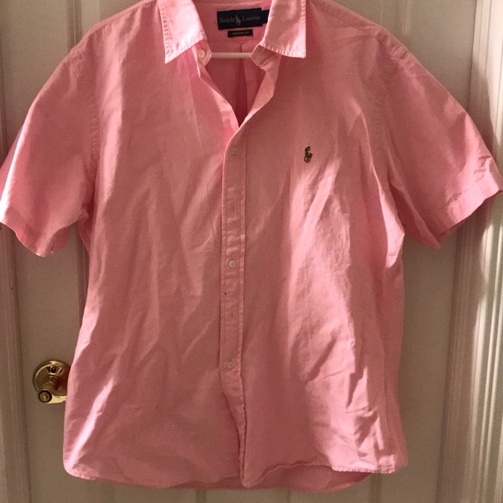 NWOT PINK RALPH LAUREN SHORT SLEEVED BUTTON UP